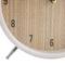 7" Light Brown Wood Woven Clock with White Frame & Silver Legs